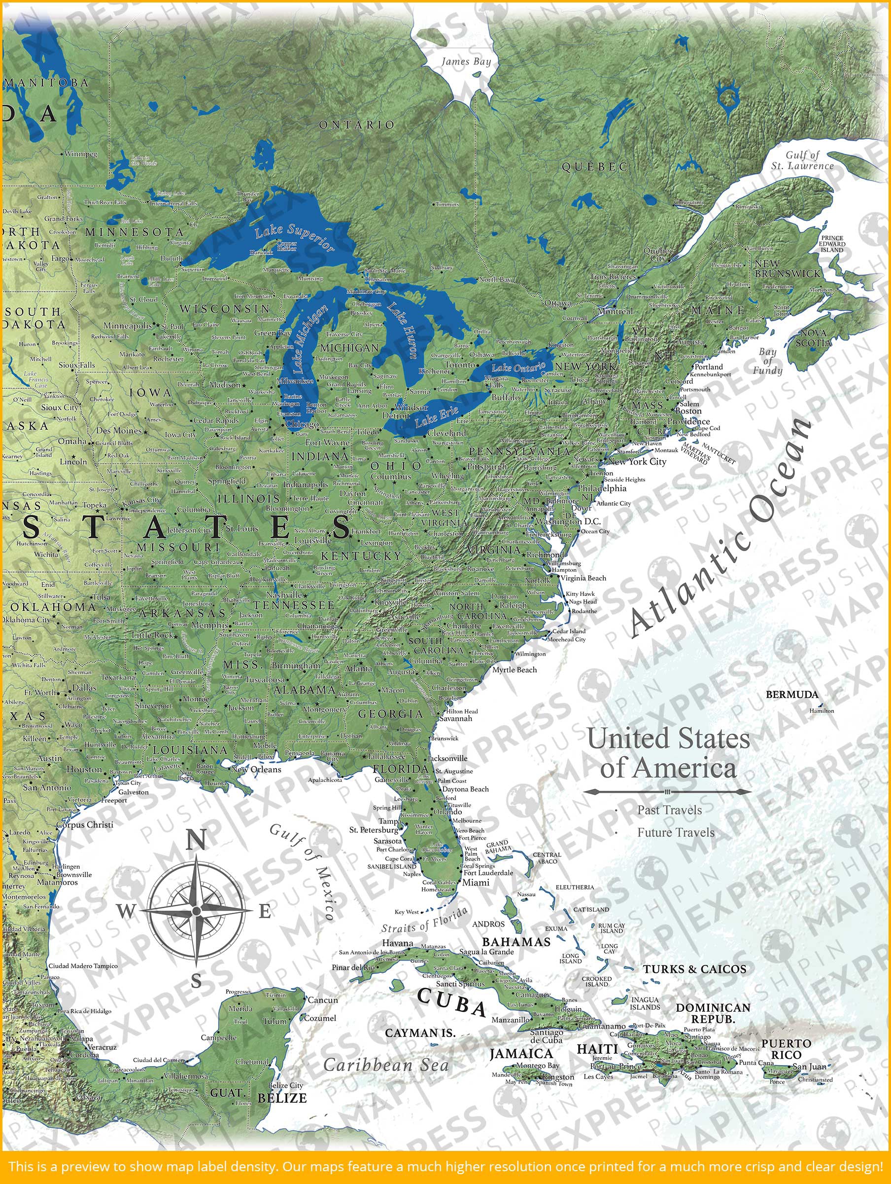 The Adventurer USA Push Pin Travel Map