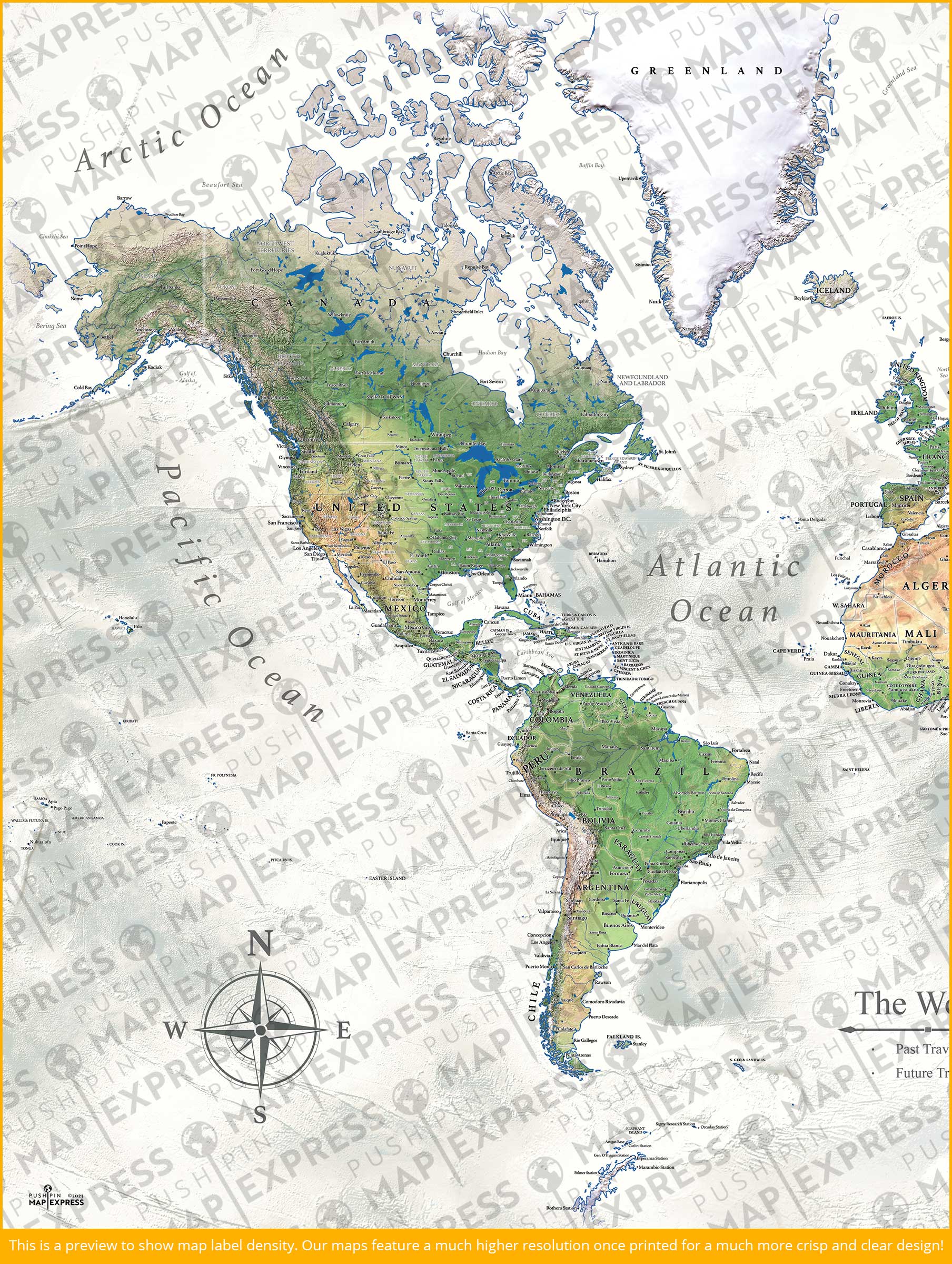 The Adventurer World Push Pin Travel Map