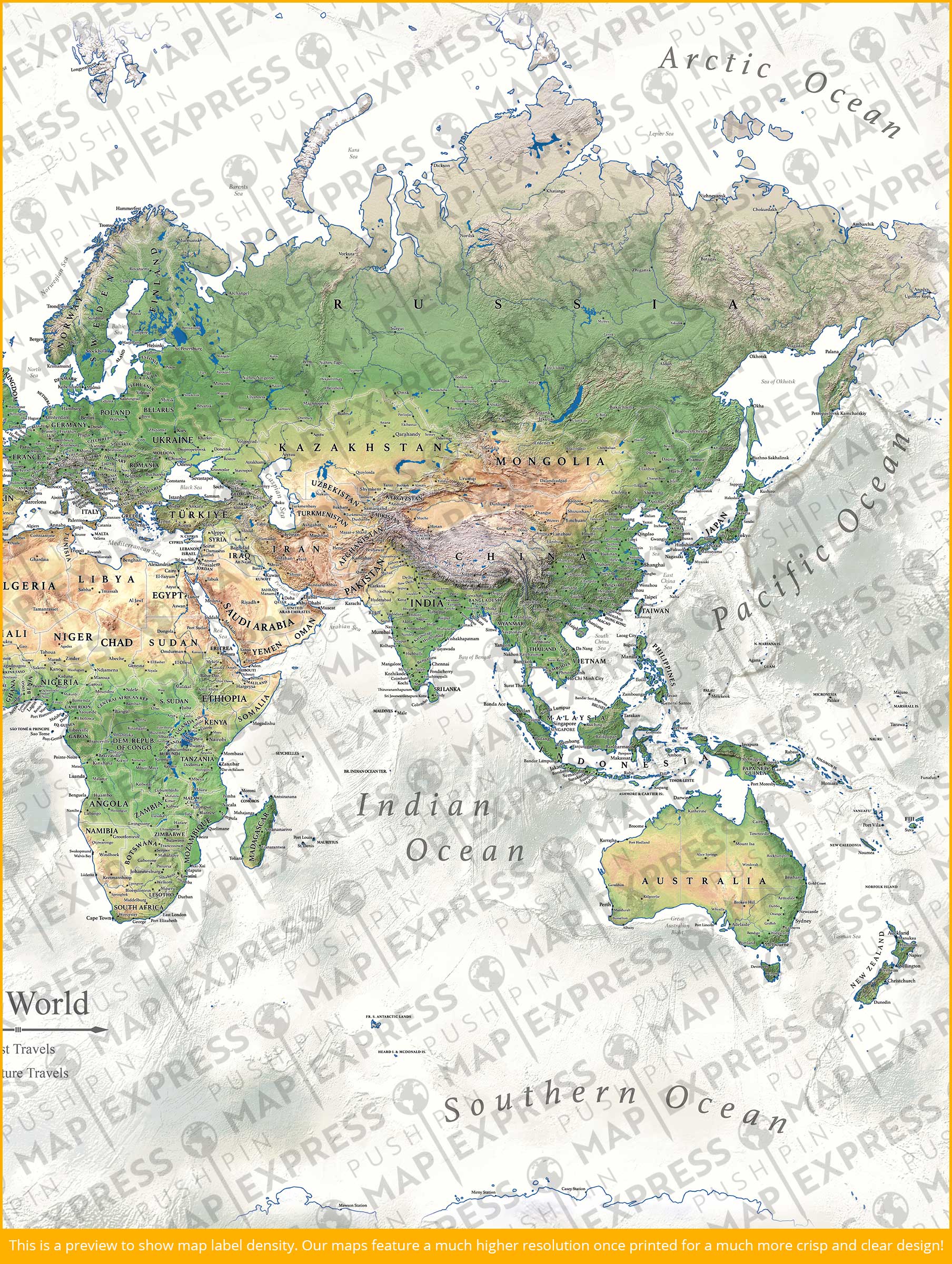 The Adventurer World Push Pin Travel Map