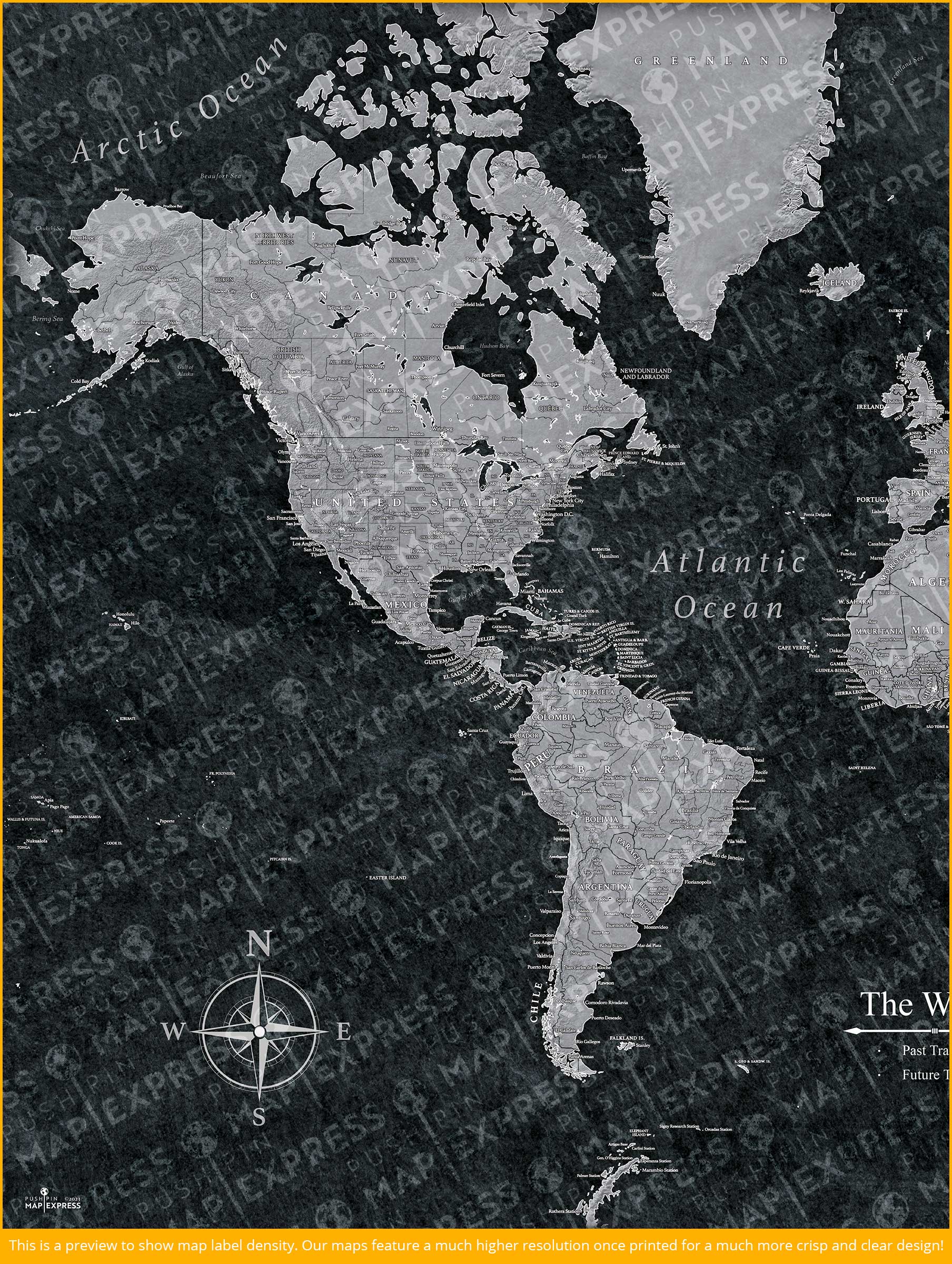 The Night Voyager World Push Pin Travel Map