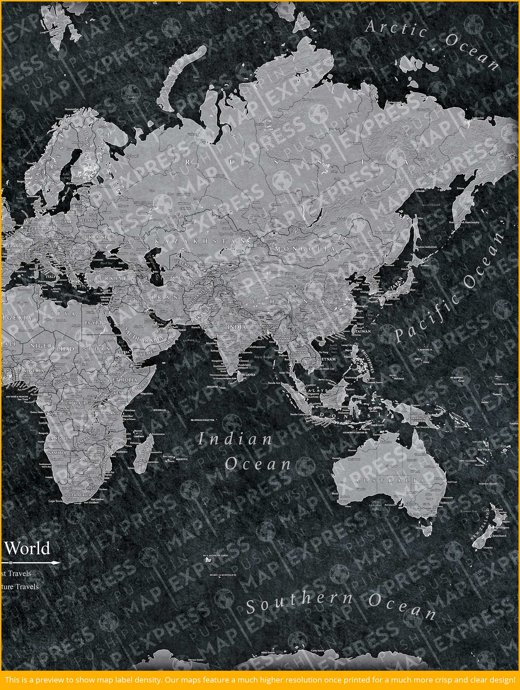 The Night Voyager World Push Pin Travel Map