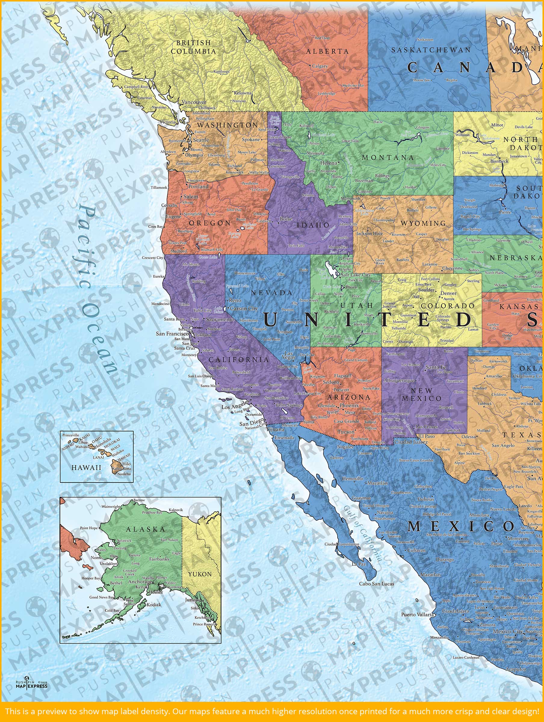 The Wanderer USA Push Pin Travel Map