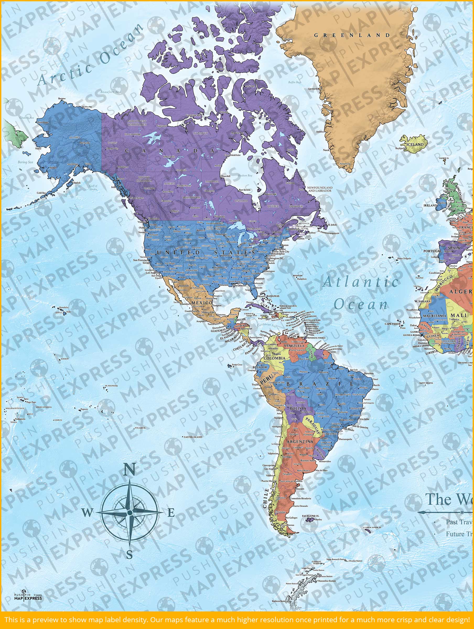 The Wanderer World Push Pin Travel Map