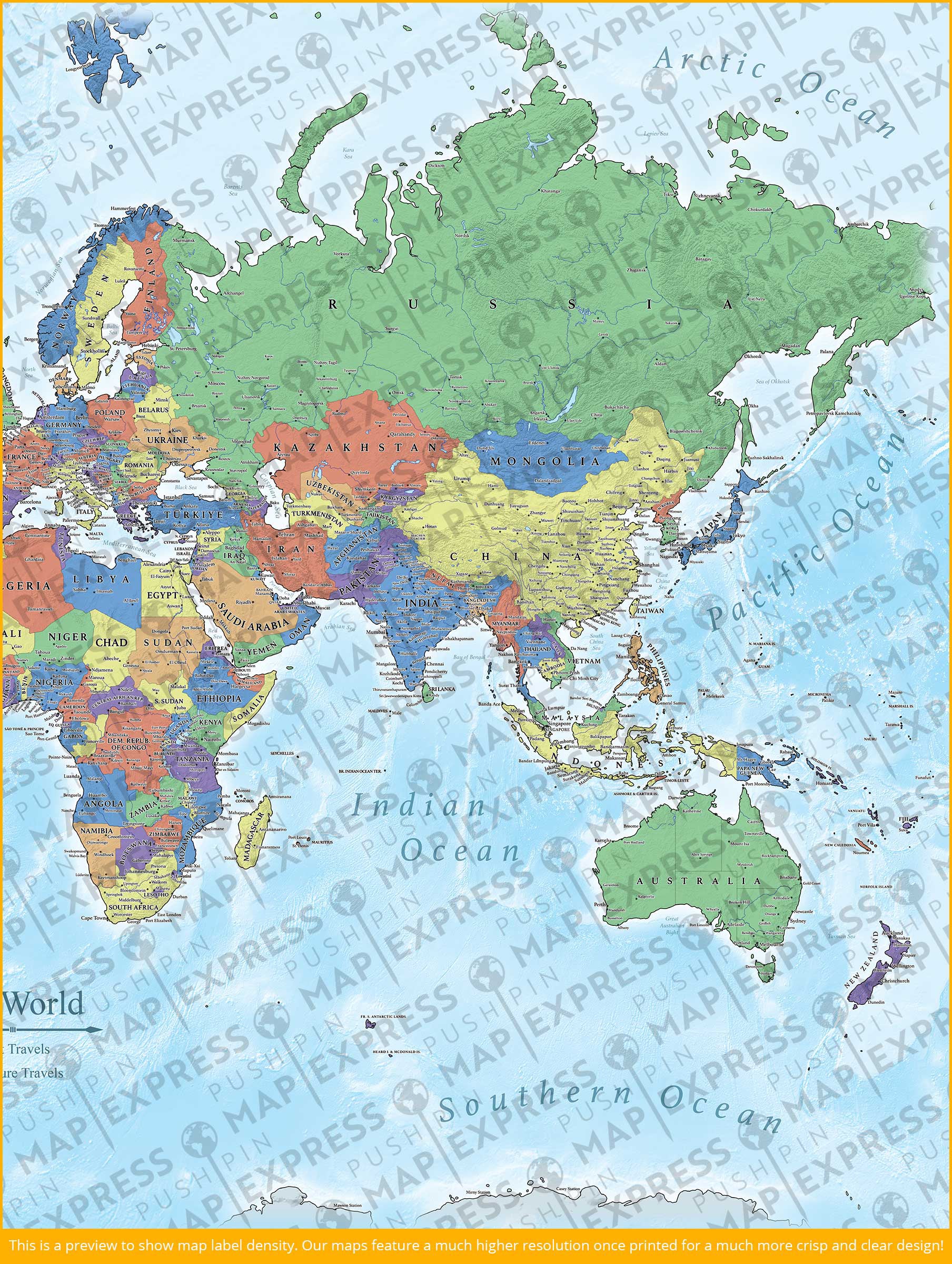 The Wanderer World Push Pin Travel Map