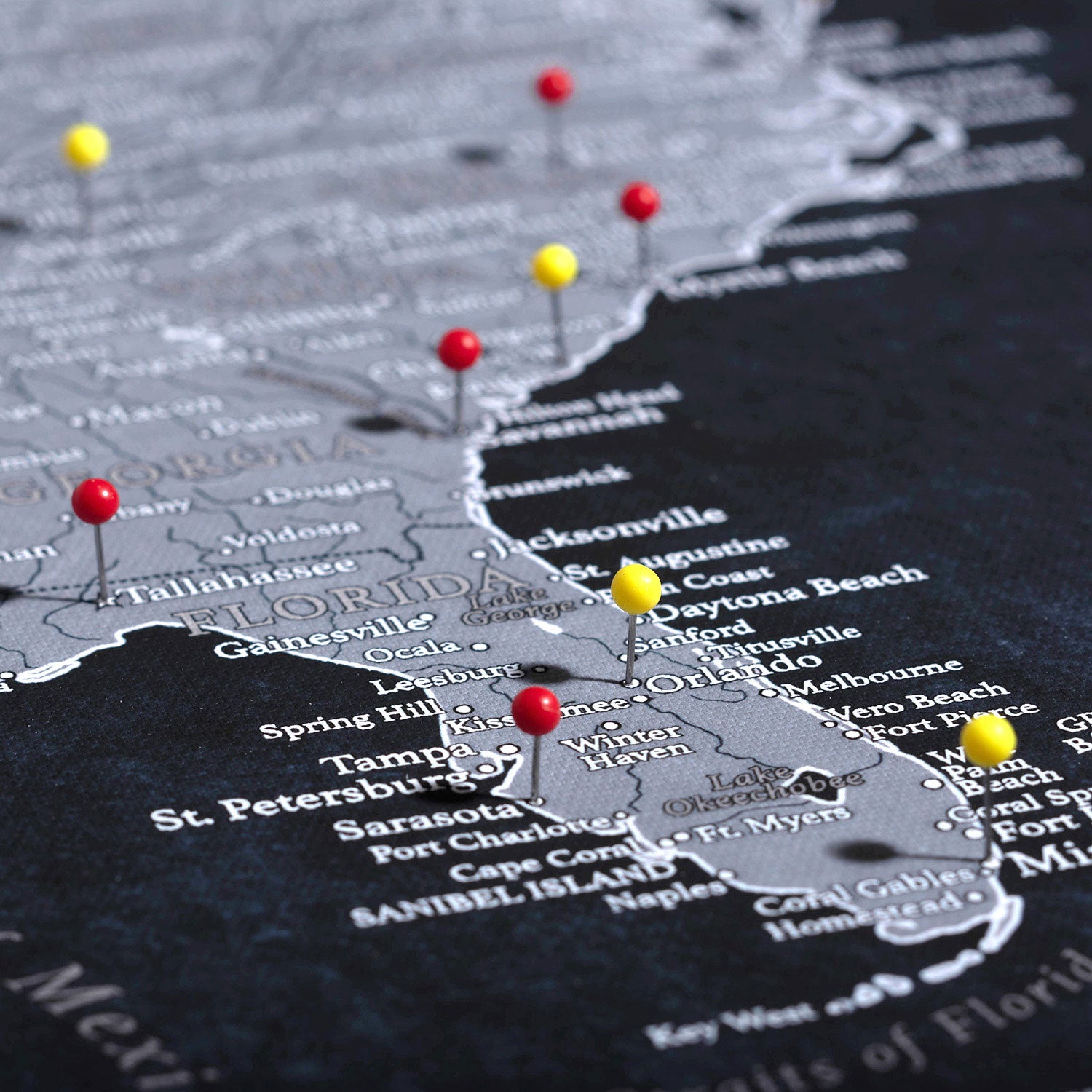 The Night Voyager USA Push Pin Travel Map