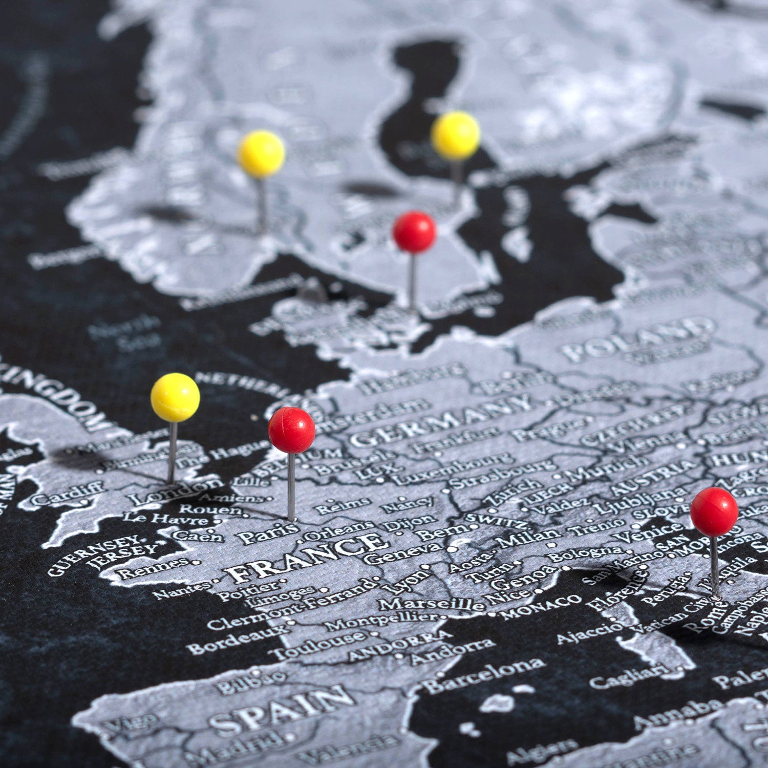 The Night Voyager World Push Pin Travel Map