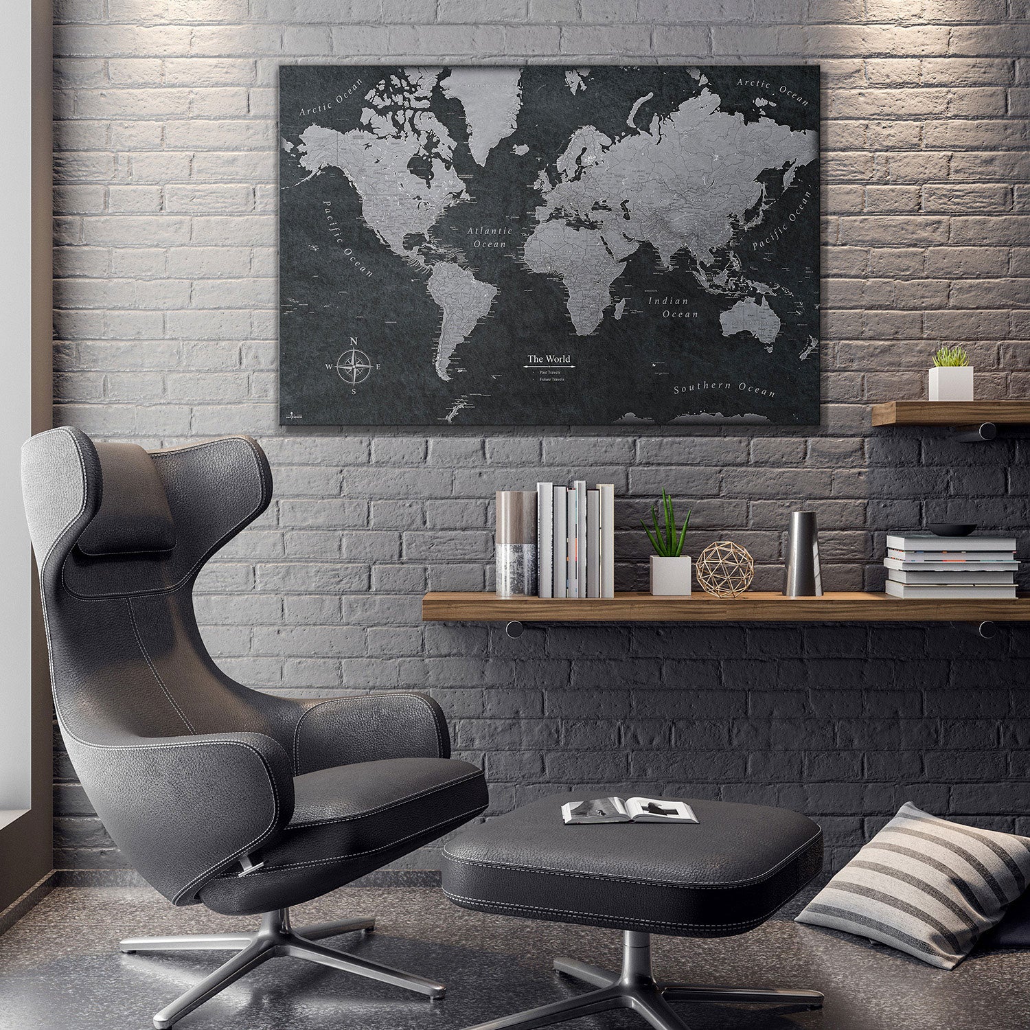 The Night Voyager World Push Pin Travel Map