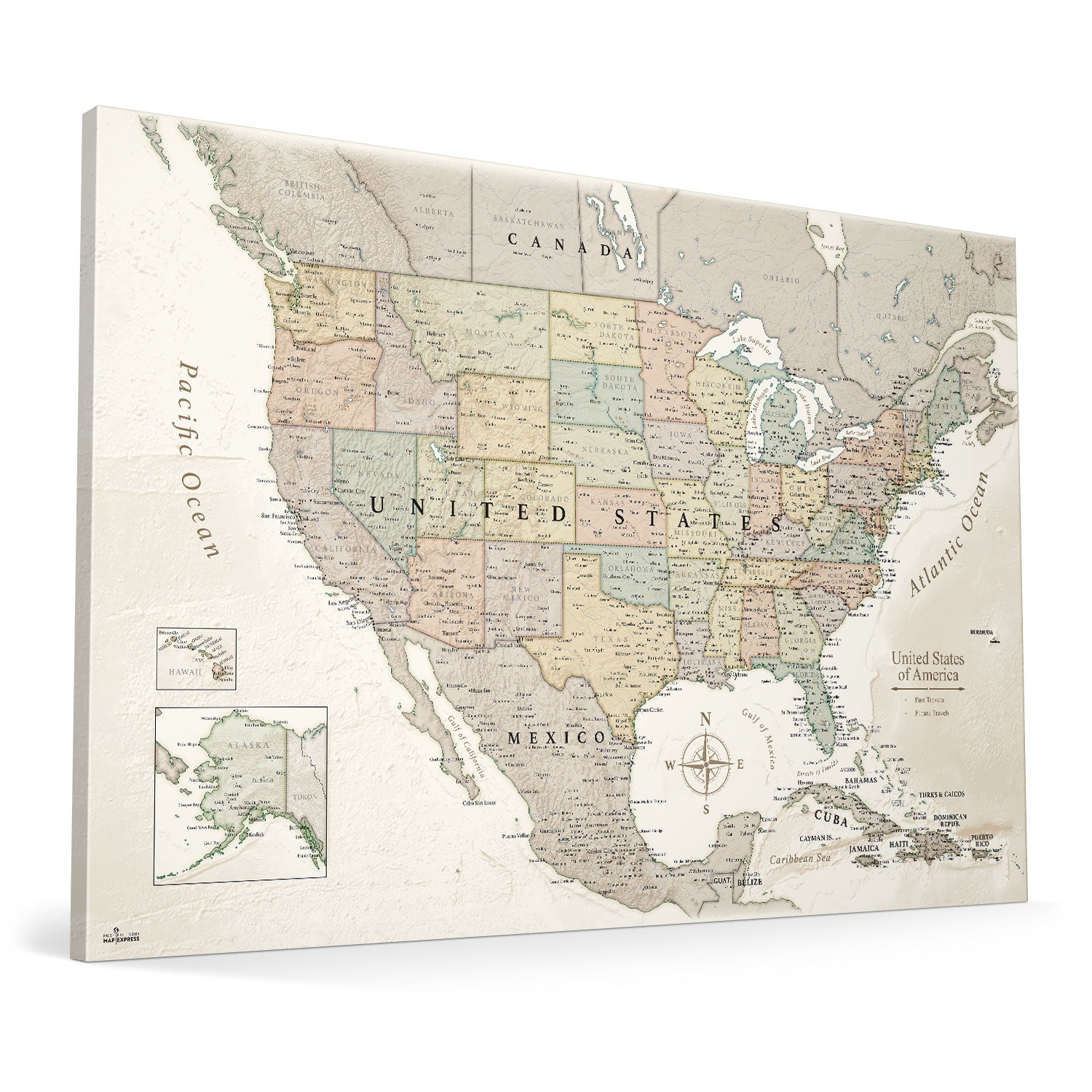 The Trailblazer USA Push Pin Travel Map