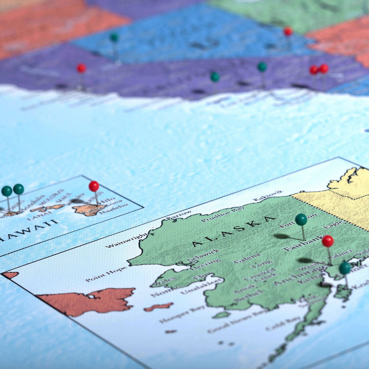 The Wanderer USA Push Pin Travel Map