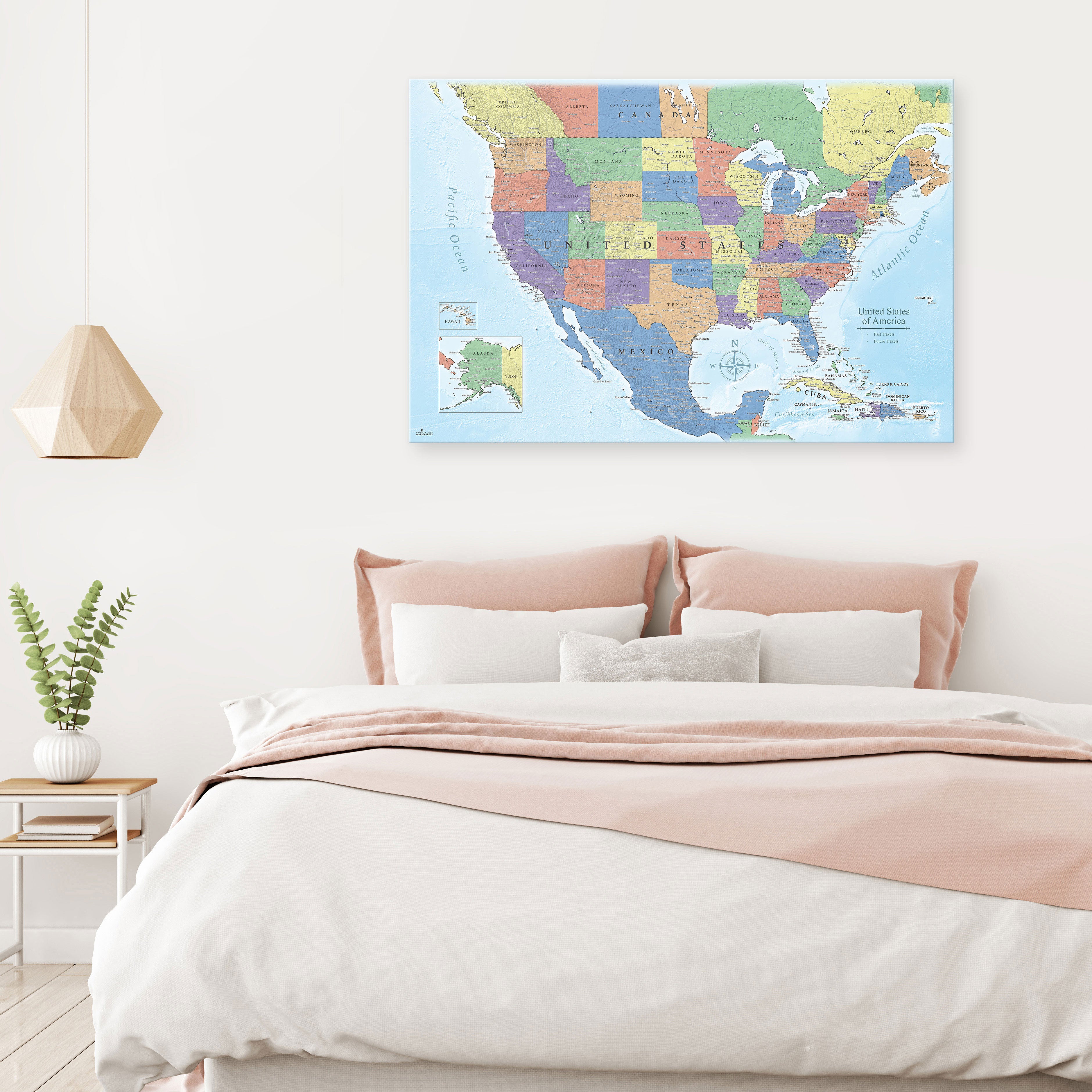 The Wanderer USA Push Pin Travel Map