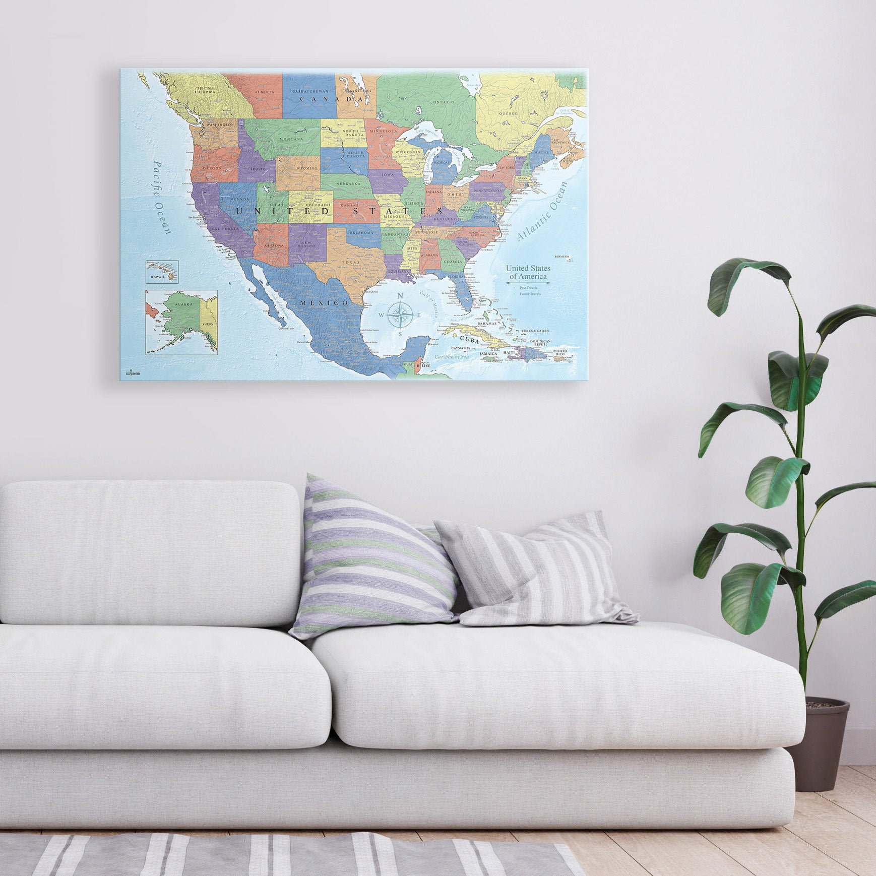 The Wanderer USA Push Pin Travel Map