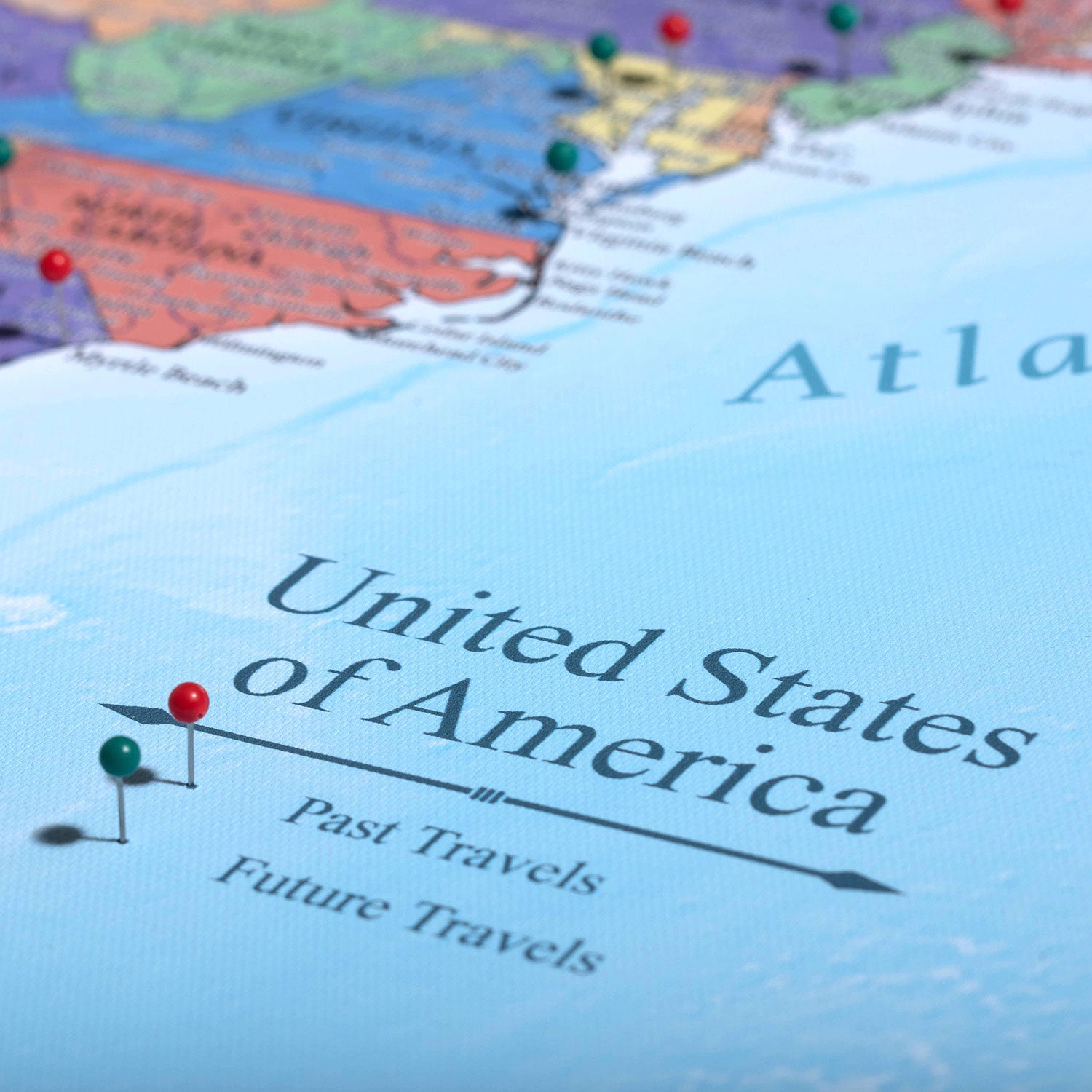 The Wanderer USA Push Pin Travel Map