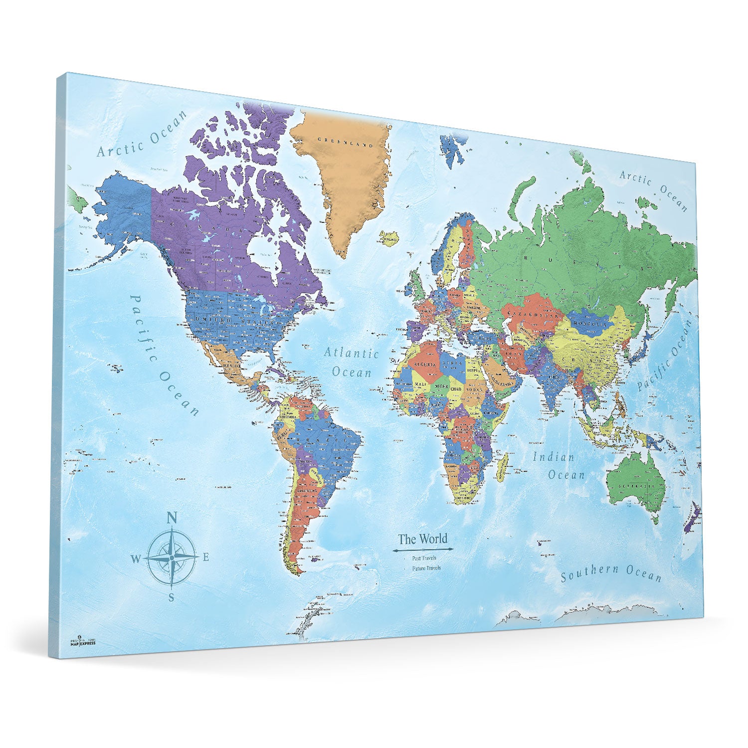 The Wanderer World Push Pin Travel Map