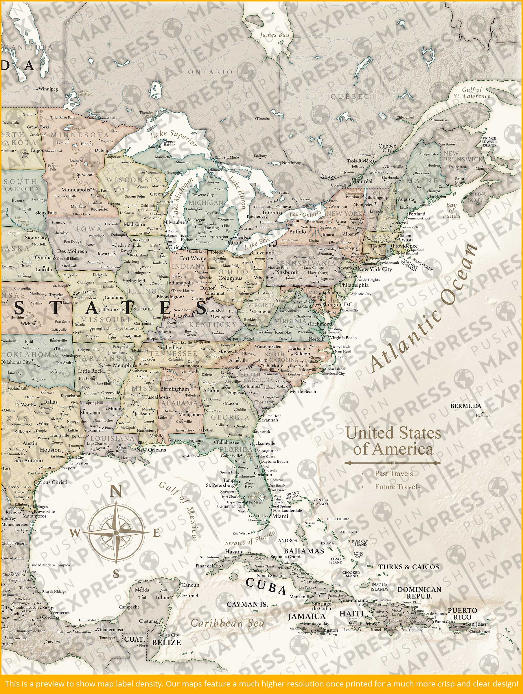 The Trailblazer USA Push Pin Travel Map