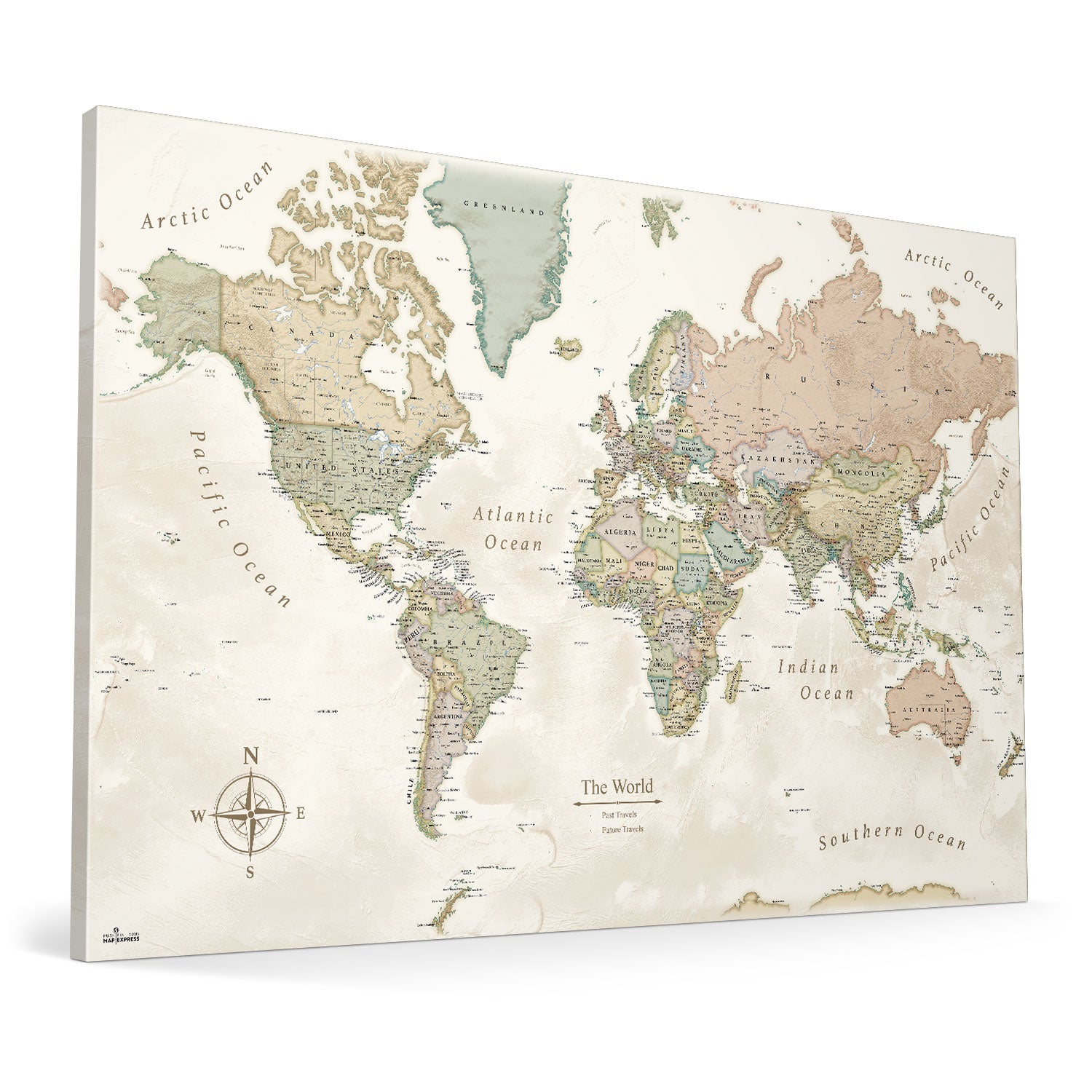 The Trailblazer World Push Pin Travel Map
